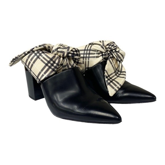 Self-Portrait Black and Cream Mules - Picture 13 of 14